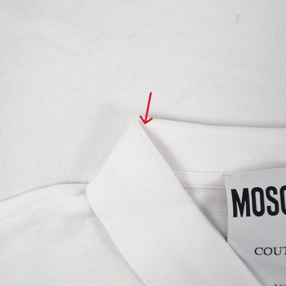 Moschino Logo Polo Shirt In White And Gold Men's Size US 40/EU 50 NWD - Picture 12 of 12